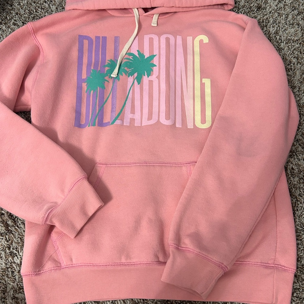 Billabong Coral Hoodie with Multicolor Logo, Size Small